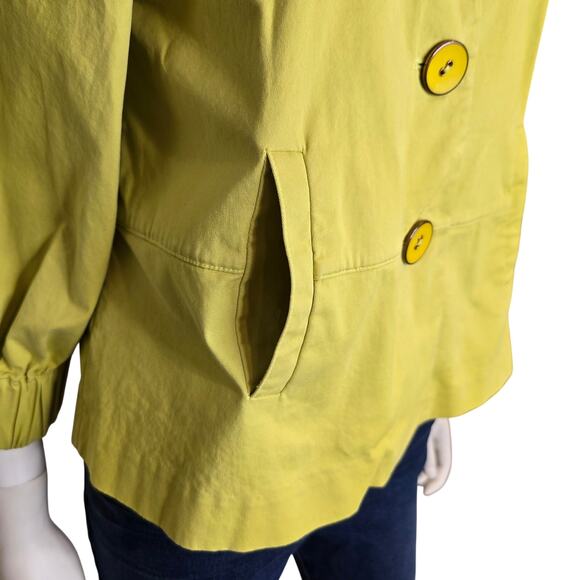 Elliott Lauren Soft Chartreuse Cotton Jacket | Size 10 - Picture 5 of 14